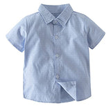 stylesilove Toddler Boys Classic Button Down Shirt and Shorts, Suspenders, Bowtie 4pcs Gentleman Suit Cotton Overalls Outfit