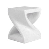 Modern Twisted-Base Terrazzo-Speckled MGO Side Table
