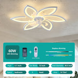 30-Inch White Flower Ceiling Fan with Integrated LED Light and Remote Control