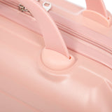ABS 2-Piece Luggage Set with Spinner Wheels and Combination Lock - Pink