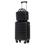 ABS Spinner Wheel Luggage Set with Combination Lock - Black