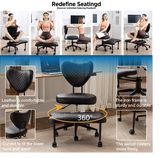 Meditation Chair with Lumbar Support and Height-Adjustable Seat, Black