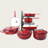 7 Pieces Cast Iron Enamel Cookware Set