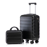 ABS Spinner Wheel Luggage Set with Combination Lock - Black