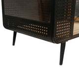 Modern Spacious Cat House with Fir Wood and Iron Frame - Black & Brown