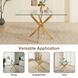 47.24" Rectangular Glass Dining Table