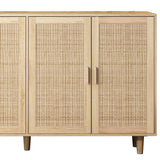 Elegant and Functional 4-Door Rattan Decorative Storage Cabinet