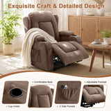 Power Lift Recliner Chair for Elderly with Massage and Heat 8-Point Massage, Lumbar Heat, Electric Lift Assistance, USB Charging Port, Dual Cup Holders, Side Pockets
