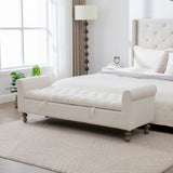 65.75" Wide Modern Upholstered Storage Bench