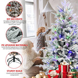 8FT PE+PVC Flocked Artificial Christmas Tree