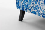 Upholstered Accent Chair, Vintage Armchair, Blue and White Stripes