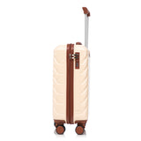 Beige 2-Piece Spinner Luggage Set with Hard Shell - Beige