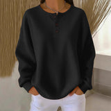 Women's Round Neck Solid Color Pullover Loose Top | Long & Short Sleeve