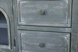 60" Farmhouse TV Stand with 4 Drawers & Glass Doors