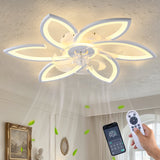 30-Inch White Flower Ceiling Fan with Integrated LED Light and Remote Control
