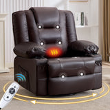 Rocker Recliner Chair with Massage and Heat for Adults,, 360°Swivel oversize recliner chair with Cup Holders, USB Charge Port, Side Pockets for Living Room,Nursery,Bedroom