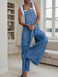 Women’s wide leg denim overalls