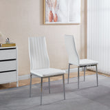Minimalist Design Dining Chair Set of 4 with Metal Frame - Black or White