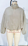 Women's Oversized Zip-Up Jacket with Pockets – High Neck Textured Coat