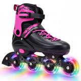 Adjustable Light-Up Kids Inline Skates Ages 9-14