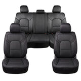 Umbrauto Car Seat Covers for Dodge RAM, Premium Nappa Waterproof Leather Seat Cushion Fits 2009-2026 RAM 1500/2500/3500 Crew Quad Mega Cab with Curved Bench,Full Set, Black