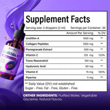 Urolithin A Supplement 2800 mg Liquid Drops | with Trans-Resveratrol, Collagen Peptides, Pomegranate Extract, Hyaluronic Acid, Vitamin E & C