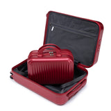ABS Spinner Wheel Luggage Set with Combination Lock - Red
