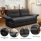 Multi-Functional Sofa Bed with Plush Fabric