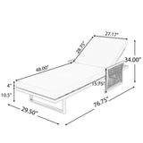 White Iron Outdoor Chaise Lounger Set
