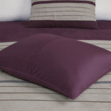 7 Pc Pieced Faux Suede Comforter Set Purple California King