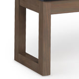Milltown Large Ottoman Bench with Solid Wood Frame - Midnight Black