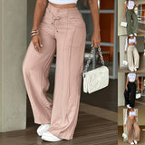 Women's High-Waist Drawstring Wide-Leg Pants