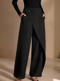 Women's Patchwork Wide-Leg Straight Suit Pants