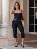 Belted Tube Skinny Jumpsuit