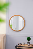 Circle Wall Mirror with Wooden Frame - Black, Light Brown, Dark Brown