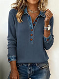 Denim Collar Patchwork Pullover Knitwear Top – Women’s Street Style