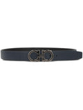 Ferragamo Men Semi-Matt Grained Leather Reversible Gancini Belt