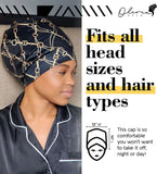 Satin Sleep Cap and Hair Bonnet for Sleeping - Satin Lined Sleep Cap, Sleeping Bonnet Satin Head Wrap - Satin Hair Wrap