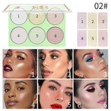 Romantic Beauty 6-Color Highlighter Pearl Brightening Repair Palette Makeup Face Repair Glitter