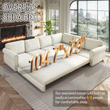 118" L-Shaped Sofa Couch with Pull-Out Bed