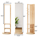 Multifunctional Full Length Mirror with Hook Storage Rack