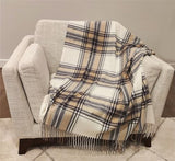 Fennco Styles Classic Plaid Pattern Fringe Throw Blanket 50" W x 60" L - Rustic Cozy Blanket for Home, Couch, Bedroom, Living Room, Office, and Holiday Décor