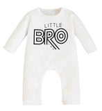 stylesilove Infant Toddler Baby Unisex Little Bro Print Thick Cotton Warm Long Sleeve Baby Romper