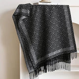 stylesilove Women Geometric Maze Print Cashmere Scarf with Fringe Ultra Soft Shawl Scarves Neck Wraps, 2 Colors