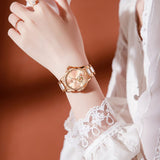 OLEVS Watches for Women Automatic Mechanical Self Winding Rose Gold Ladies Watch Diamond Dress Ceramic Bracelet Waterproof Female Wrist Watch