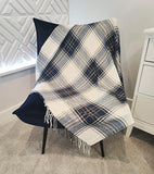 Fennco Styles Classic Plaid Pattern Fringe Throw Blanket 50" W x 60" L - Rustic Cozy Blanket for Home, Couch, Bedroom, Living Room, Office, and Holiday Décor