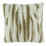 Fennco Styles Striped Faux Fur Decorative Filled Throw Pillow 18" W x 18" L – Black Plush Cushion for Couch, Bedroom, Living Room and Office Décor