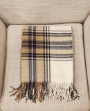 Fennco Styles Classic Plaid Pattern Fringe Throw Blanket 50" W x 60" L - Rustic Cozy Blanket for Home, Couch, Bedroom, Living Room, Office, and Holiday Décor