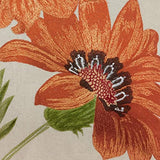 Fennco Styles Le Tournesol Embroidered Sunflower Decorative Throw Pillow, Filler Included, 18-Inch Square - Red Flower Cotton Linen Pillow for Home, Couch, Living Room and Bedroom Décor