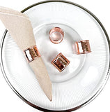 Fennco Styles Metallic Hammered Design Metal Napkin Rings, Set of 4 - Copper Napkin Holders for Home, Dining Room, Banquet, Family Gathering, Holiday and Special Occasion
